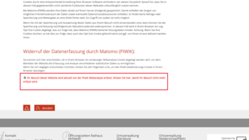 Opt-Out-Klick bei Datenschutzerklärung